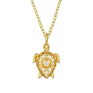 14K Gold Vermeil Turtle Necklace​ Ocean Jewelry Gift